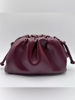 Soft Leather Mini Pouch Bag - Oxblood